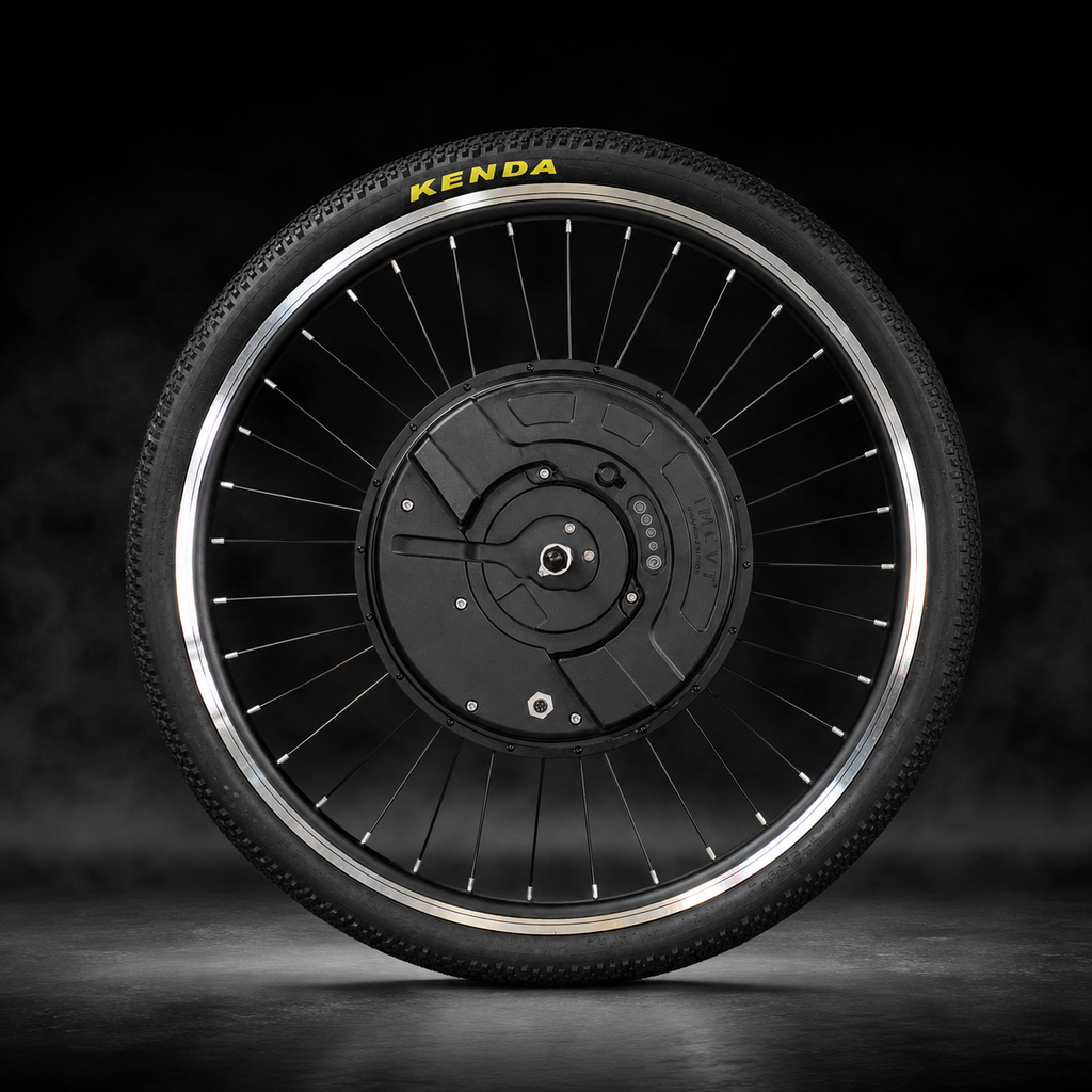 Smart Ride conversion wheel side view showing Kenda tire