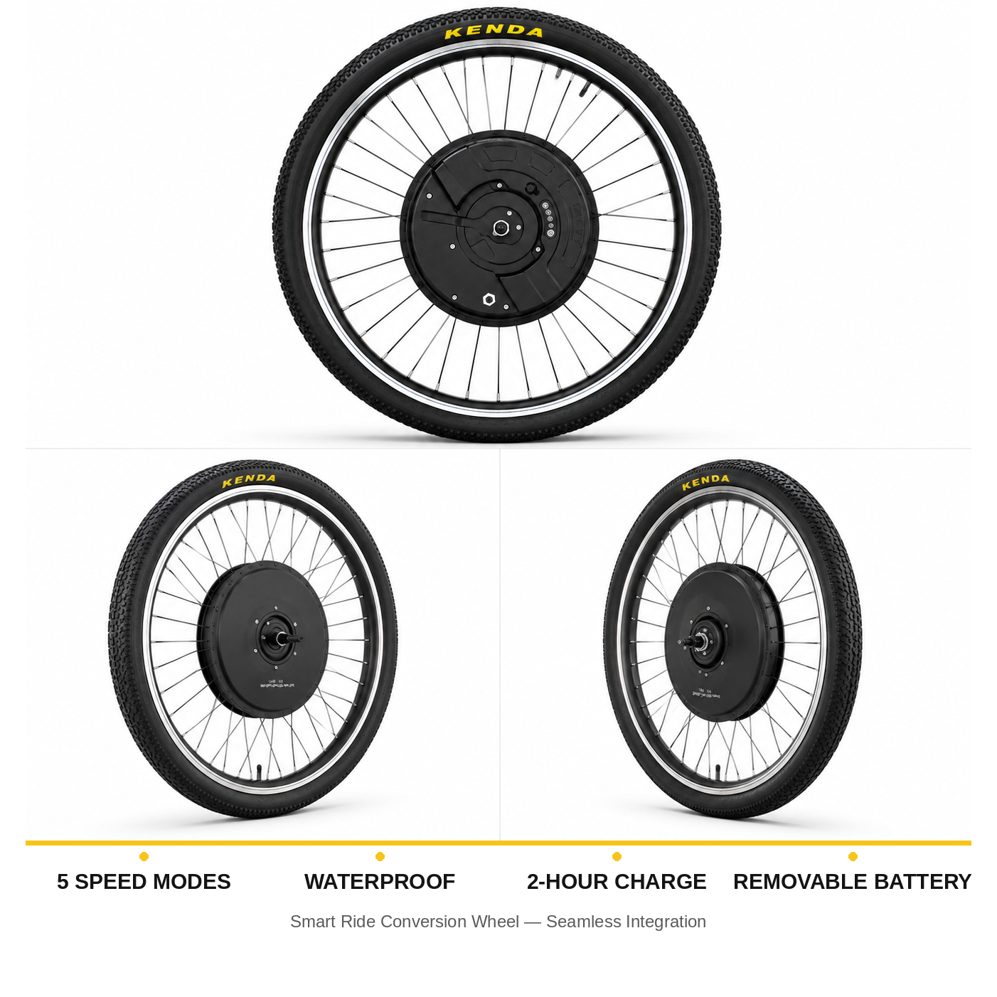 Smart Ride Bluetooth wheel spec highlights: speed modes, waterproof, charge time, removable battery